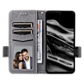 Miniatyrbillede 2 af 5: For XREAL Beam Pro Etui Litchi Tekstur PU Læder Wallet Flip Telefon Cover LGL Grey