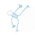 Miniatyrbillede 1 af 5: Formbar Sjov Sportsmand Natlampe Knapbatteri Bordlampe Alsidig Mini Lampe Kreativt Ornament Vakuumadsorption LGL Blue