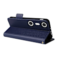 Miniatyrbild 4 av 5: För XREAL Beam Pro Fodral Litchi Textur PU Läder Plånbok Flip Telefonfodral LGL Dark Blue