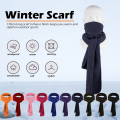 Miniatyrbilde 5 av 5: Lang fleece-skjerf for menn og kvinner til vintersport, lett solid nakkevarmer, hodeplagg