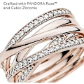 Miniatyrbild 3 av 5: Smycke Sammanflätad Cubic Zirconia Ring i Pandora Rose LGL