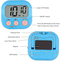 Miniatyrbilde 2 av 5: 2 stk Digitale Timere med LCD-skjerm, Hvit Magnetisk Timer Stoppeklokke med Alarm for Kjøkken Matlaging Sport (LGL)