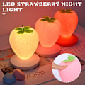 Miniatyrbild 2 av 5: LED Jordgubbs Nattlampa USB Laddning Mjuk Silikon Bordslampa Justerbar Ljusstyrka LGL Pink