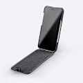 Miniatyrbillede 2 af 4: MELKCO Magnetisk Etui til iPhone 16 med Vertikal Flip i Ægte Koskindslæder + PC Stødsikkert Cover - Sort LGL