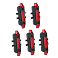 Miniatyrbillede 1 af 5: 1/3/5 STK Cykel Baglygte USB Genopladelig Vandtæt MTB Landevejscykling Sikkerhedsadvarsel Baglygte Lampe Lygte Cykeltilbehør LGL 5 Pieces Red