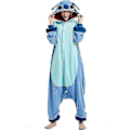 Miniatyrbild 1 av 5: Stitch Pyjamas Anime Tecknad Sovkläder Outfit Jumpsuit LGL Blue M