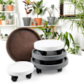 Miniatyrbilde 4 av 5: Tykk rund plantebrett med hjul Slitasjebestandig mobil blomsterpottebase for store potteplanter [L] 2 Coffee 220