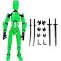 Miniatyrbillede 1 af 5: Titan 13 Actionfigur Legetøj, Multi-Leddet Bevægelig 3D-Printet Figur Dummy, Robot Actionfigur - Unikke Dekorationer til Skrivebordet til Ham - Perfekt Valentin Green