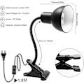 Miniatyrbild 2 av 5: Sköldpadds Värmelampa För Reptil Akvarium, Sköldpadda Med 2 Uva Uvb Glödlampa Baklampa Justerbar 360 Grader Rotationsklämma För Sköldpadda Orm Akvarium