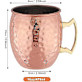 Miniatyrbillede 2 af 5: Kobberkrus Sæt Med 4 Kobberkrus, Kobber Mule Til Moscow Mule Cocktail, 16oz Gaveæske [LGL]