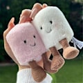 Miniatyrbillede 3 af 5: Sjov Marshmallow Nøglering Sød Blød Nøglering Vedhæng Dukke Vedhæng Gave LGL As Shown
