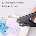 Miniatyrbild 3 av 5: Bärbar oval hålslagare 10 ark kapacitet med positioneringslinjal för papper [GGL]