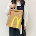 Miniatyrbillede 4 af 4: Personlig Mcdonald'S Papirpose, Samme Stil Crossbody Taske, Stor Kapacitet Grundskole Taske, Unisex Udendørs Fritid Rygsæk  [L] Shoulders