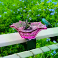 Miniatyrbild 4 av 5: Grishay Petal Bird Joy Fågelbadskål & Matare, Utomhus Däckmonterad Badskål LGL Red