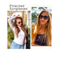 Miniatyrbillede 5 af 5: Pakke med store solbriller til kvinder, UV400-beskyttelse Oversized polariserede solbriller Skinnende store solbriller til kvinder (LGL)