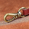 Miniatyrbillede 4 af 5: Ægte Læder Hundesnor 150cm Lang Stærk Hundesnor Kraftig Hundeline LGL Red 1.0cm*150cm