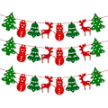 Miniatyrbild 1 av 5: 3 st Jul Filt Vimplar Flaggor Hängande Girlanger för Partydekoration Julgran Snögubbe Ren Dekor (LGL)