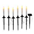 Miniatyrbild 1 av 5: Solcells drivna utomhusljus, 6 st avsmalnande LED-ljus, uppladdningsbara batteridrivna ljus för fönster, utomhusgård, lampa [LGL] A