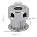 Miniatyrbillede 3 af 5: Pakke med 10 GT2 Timing Pulley med 20 tænder 3D-printertænder, 5 mm boring, 6 mm bredde (LGL)