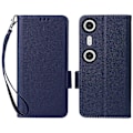 Miniatyrbilde 1 av 5: For XREAL Beam Pro Deksel Litchi Tekstur PU Lær Lommebok Flip Telefondeksel LGL Dark Blue