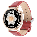 Miniatyrbild 2 av 5: För Garmin Lily 2 Active Lily 2 Armband 14mm Topplager Nötskinn Läder Klockarmband - Brun Bambu LGL Multicolor Red