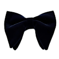Pikkukuva 1 / 5: Miesten samettinen vintage kaksinkertainen valmiiksi sidottu käsintehty rusetti glitterillä, yksivärinen smokki iso ylisuuri säädettävä pituus solmio LGL Navy Blue