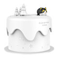 Miniatyrbild 1 av 5: Liten Kakluftfuktare med Färgglatt Nattljus Skrivbordsdimmare Luftfuktare för Hem Sovrum Kontor Tyst Drift USB-driven Portabel D LGL White