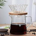 Miniatyrbillede 3 af 5: Glas Kaffekande med Låg, Isoleret Glas Kaffekande Isoleret Klar Kande til Juice Te Kaffe Vand (500 ml) LGL