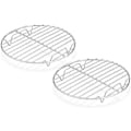 Miniatyrbilde 1 av 5: Rund kjølerist i rustfritt stål - 7 tommers rist for baking, damping og steking, oppvaskmaskinsikker og rustfri (sett med 2) (LGL)