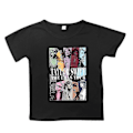 Miniatyrbilde 1 av 2: 6-10 år Jenter Taylor Swift The Eras Tour T-skjorte Trykket Kort Erme Rund Hals Sommer Casual Tee Topper LGL black 9-10 years old