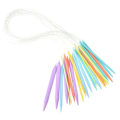 Miniatyrbillede 2 af 5: 12 stk. Plast Strikkepinde 80 cm, Rundpinde, Værktøj til Strikkeprojekter multicolor (LGL)