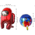 Miniatyrbillede 3 af 4: 9 stk. Aluminiumfolie Balloner til Among Us, Videospil Fødselsdagsfest Dekoration, Børnefødselsdagsfest Tilbehør Dekoration