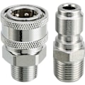 Miniatyrbild 1 av 5: Snabbkopplingsadapterkit för högtryckstvätt, 9,5 mm hangänga, 5000 PSI 3/8' snabbkopplingskit - Hane (LGL)