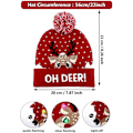 Miniatyrbillede 2 af 5: LED Lysende Strikket Grim Jule Sweater Julehat (LGL)