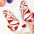 Miniatyrbilde 3 av 6: 30 stk. Kattemaske Hvit Rev Kattemasker Dyr Halv Ansikt Maskerade Mask Papir Umalt Blankt DIY Halloween Maske for Maskerade Cosplay Fest  [L] 30pcs