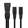 Pikkukuva 5 / 5: Y-jakaja-adapterikaapeli IEC320 C14 -pistoke 3-nastainen uros - C7+C7 naaras virtajohto (LGL)