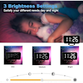 Miniatyrbild 3 av 5: Digital Väckarklocka, 6,5\" Stor Skärm LED Spegel Väckarklocka med Dimningsläge, 2 USB-Laddningsportar-Svart (LGL)