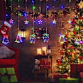 Miniatyrbilde 1 av 5: Lysgardin til jul, gardinlyslenke, 3,5 m julelyslenke innendørs utendørs 8 moduser stjernelyslenke Usb led lysgardin for vindu