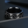 Miniatyrbillede 2 af 5: Anti-stress ring med roterbar kæde Sort (LGL) Svart 19 mm