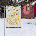 Pikkukuva 5 / 5: Talviset lumitontut seppele Hyvää Joulua puutarhalippu 30x45 cm piha ulkona kodin nurmikon koristelu Talvi Joulu lumi puutarhalippu -A (LGL)