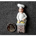 Pikkukuva 5 / 5: 6 kpl Kokki Jääkaappimagneetti Jääkaappimagneetit, Italialainen Ranskalainen Kokki Figuriini Patsas Koti Keittiö Ravintola Koristeet 3D Hartsi Leipuri Magne LGL