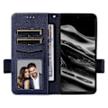 Miniatyrbillede 2 af 5: For XREAL Beam Pro Etui Litchi Tekstur PU Læder Wallet Flip Telefon Cover LGL Dark Blue