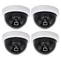 Miniatyrbillede 1 af 5: 4 stk. Attrap Sikkerheds CCTV Dome Kamera med Blinkende Rød LED Lys Klistermærker LGL White