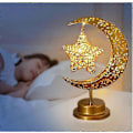 Miniatyrbilde 4 av 4: Månebordlamper Hengende Stjerne Ramadanlampe Fortryllet Månelampe, Batteridrevet Nattbordslampe Barnerom Lys Hybel Kontor Bord Jul LGL