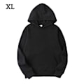 Miniatyrbilde 4 av 4: Unisex Dame Herre Bomull Ensfarget Genser Hettegenser med Snøring LGL Black XL