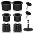 8 st Paraplybas Ställ Hål Ring Plug Cover och Cap Uteplats Paraplyställ Ställ Bas Stabilisator (LGL) black