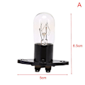Pikkukuva 1 / 5: Mikroaaltouunin lamppu, 230 V, 20 W, vaihdettava, lampunkannalla [kk] Black A