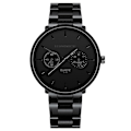 Miniatyrbilde 1 av 4: Herre Business Rustfritt Stål Rem, Luksus Quartz Armbåndsur LGL black black
