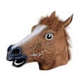 Miniatyrbild 1 av 4: Realistiska Hästhuvudmasker Helhuvud Pälsman Latex Läskig Djurmask För Halloweenfest Kostym LGL