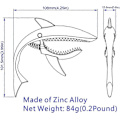 Miniatyrbild 5 av 5: Shark Capo, Zink Legering Tonklämma för Akustisk, Folk, Elgitarr och Ukulele (Silver) (LGL)
